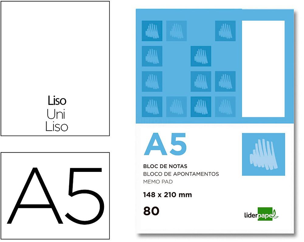 Bloco de apontamentos liderpapel din a5 80 f liso Bloco de apontamentos liderpapel din a5 80 f liso BN04