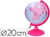 Globo liderpapel com luz fisico e politico diametro 20 cm cor rosa