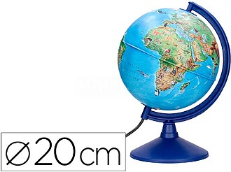 GL05 : Globo liderpapel com luz fisico e politico com animai...