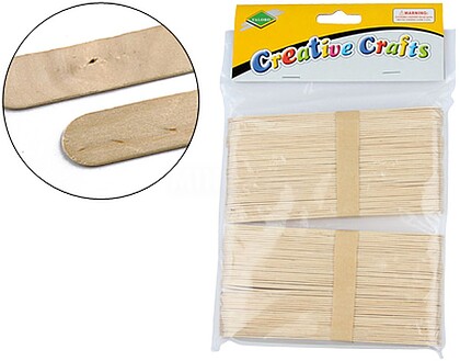 AC-01 : Palitos para manualidades madeira cor natural 15 x 2 cm blister de 100 unidades Palitos para manualidades madeira cor natural 15 x 2 cm blister de 100 unidades
