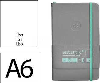 Caderno com elástico Antartik capa dura A6 folhas lisas cin...
