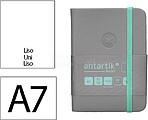 Caderno com elástico Antartik capa dura A7 folhas lisas cinza e turquesa 80 folhas 80 gr FSC Caderno com elástico Antartik capa dura A7 folhas lisas cinza e turquesa 80 folhas 80 gr FSC TX21