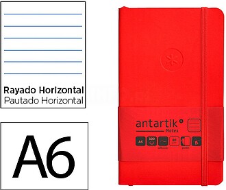 TX65 : Caderno com elastico antartik capa mole a6 linhas ver...