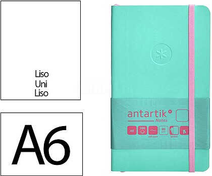 TY21 : Caderno com elastico antartik capa mole a6 folhas lisas rosa e turquesa 100 folhas 80 gr fsc Caderno com elastico antartik capa mole a6 folhas lisas rosa e turquesa 100 folhas 80 gr fsc