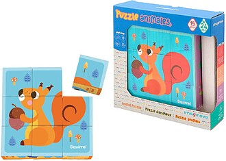 TL690 : Puzzle infantil imaginovo madeira cubos de animais +...