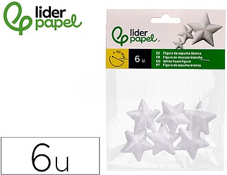 MX15 : Figura de espuma branca liderpapel estrela de 4 cm bo...