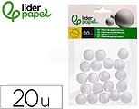 Figura de espuma branca liderpapel bola de 2 cm bolsa com 20 unidades Figura de espuma branca liderpapel bola de 2 cm bolsa com 20 unidades MX16