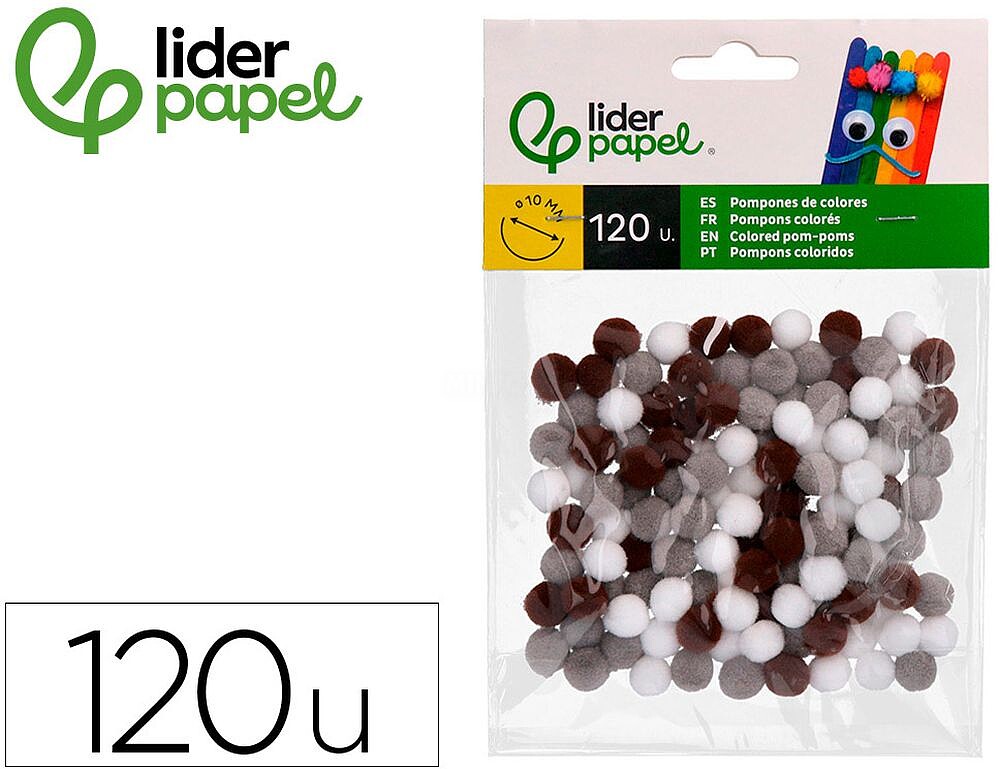 Pompons de cores liderpapel 1 cm tonalidades neutras bolsa com 120 unidades Pompons de cores liderpapel 1 cm tonalidades neutras bolsa com 120 unidades MX28