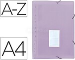 Pasta Classificadora com Fole Liderpapel Polipropileno Din A4 Lavanda Opaco 13 Departamentos FU38