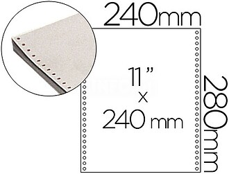 RZ03 : Papel continuo 240 mmx11”, branco com 2500 folhas 1...