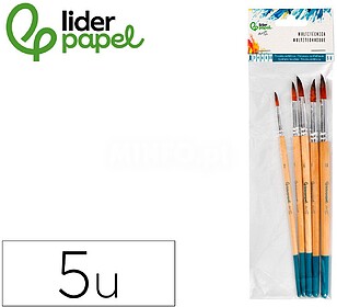 PI124 : Pinceles sinteticos liderpapel punta redonda bolsa d...