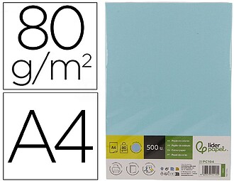 PC104 : Papel color liderpapel din a4 80 gr celeste paquete ...