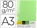 Papel color liderpapel din a3 80 gr verde paquete de 500 hojas PC126