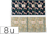 Agenda de escritório liderpapel 2027 encadernada fantasy elegant dia/página a5 bilíngue papel 70g fsc sortido de 8 unida