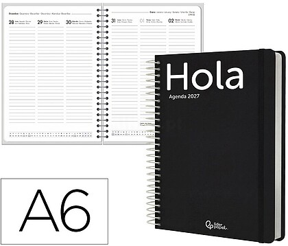 Agenda de escritório liderpapel 2027 espiral classic semana à vista a6 bilíngue papel 70g fsc design 1