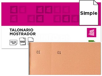 TL10 : Bloco de taloes 6/4 laranja : 100 folhas. 50 x 110 mm