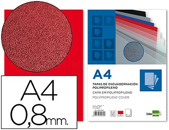 TE13 : CAPA DE ENCADERNACAO LIDERPAPEL POLIPROPILENO A4 0.8M...
