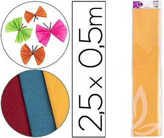 CP03 : PAPEL CREPE EM CELOFANE LIDERPAPEL 50 CM X 2,5 M. AMA...