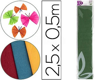 CP18 : PAPEL CREPE EM CELOFANE LIDERPAPEL 50 CM X 2,5 M. VER...
