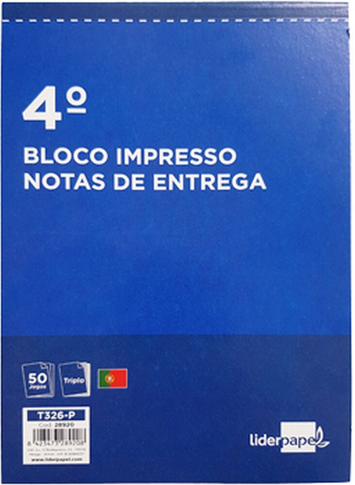 Bloco de entregas triplicado 155x215 mm Bloco de entregas triplicado 155x215 mm T326-P