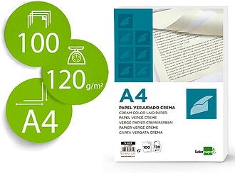 VJ03 : PAPEL VERGE. EMBAL. DE 100 FOLHAS, A4, 120 GRS/M?, CR...