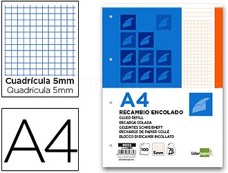 BR03 : BLOCO/RECARGA LIDERPAPEL COLADO DIN A4 100 F LARANJA