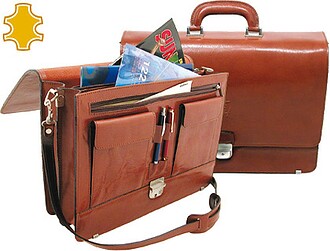 700011 : MALA PORTFOLIO EM PELE, FECHO COM CHAVE