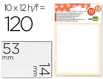 ET06 : ETIQUETAS ADESIVAS LIDERPAPEL 10 + 2 FOLHAS, 14X53 MM...