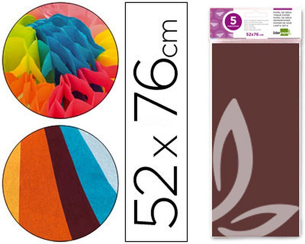 Papel Seda Liderpapel 52 X 76 CM. 18 GRS/M2. Castanho SE07