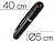 Tubo Porta Desenhos Plastico 40 CM Preto PP09 - imagem 1