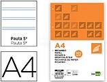 RECARGA LIDERPAPEL A4 100 FOLHAS 100G/M2 PAUTA 2.5MM COM MARGEM 4 FUROS Preco Uni. venda multiplos 1 RA07