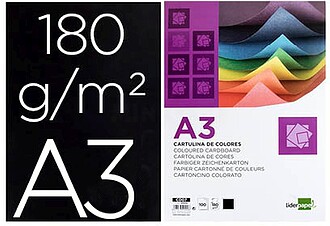 CD07 : CARTOLINA 180 GRS/M?. LIDERPAPEL 100 FOLHAS -PRETO Pr...