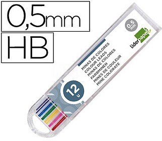 ML06 : MINAS LIDERPAPEL CORES SORTIDAS DE 0.5 MM ESTOJO DE 1...
