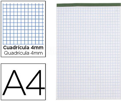 BN21 : 5 x Bloco de apontamentos liderpapel quad 4 mm 80 folhas 60 g/m2perfurado sem capa Bloco de apontamentos liderpapel quad 4 mm 80 folhas 60 g/m2perfurado sem capa