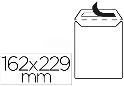 SO95 : ENVELOPE LIDERPAPEL BOLSA N 16 BRANCO C5 162X229 MM TIRA DE SILICONE EMBALAGEM DE 25 UNIDADES