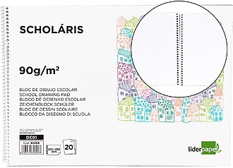 DE01 : 5 x Bloco desenho liderpapel 20fls. 90grs tamanho 230...