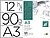 Bloco de Papel Vegetal Liderpapel A3 297X420MM 90G/M2 Bolsa de 12 Folhas PV12 - imagem 1