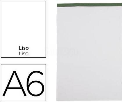BN18 : Bloco de apontamentos liderpapel liso a6 80 folhas 60 g/m2 perfurado sem capa Bloco de apontamentos liderpapel liso a6 80 folhas 60 g/m2 perfurado sem capa