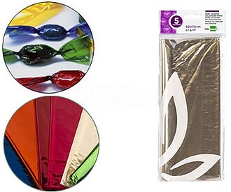 CL16 : PAPEL CELOFANE LIDERPAPEL 50X70 CM 22G/M2 BOLSA DE 5 ...