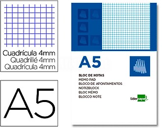 BN03 : 6 x Bloco de apontamentos liderpapel din a5 80 f quad...