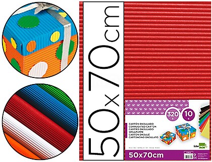 CN02 : 10 x Cartao ondulado liderpapel 320gr 50x70 cmvermelho Cartao ondulado liderpapel 320gr 50x70 cmvermelho