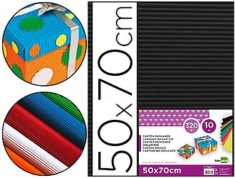 CN14 : 10 x Cartao ondulado liderpapel 320gr 50x70 cm preto ...