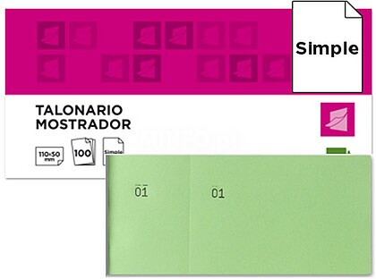 TL12 : 20 x Bloco de taloes 6/4 verde Bloco de taloes 6/4 verde