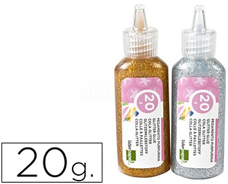 PU09 : 24 x Cola purpurina liderpapel fantasia cores metalic...