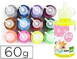 12 x Cola purpurina liderpapel fantasia cores metalicas sortidas frasco de 60 gr Cola purpurina liderpapel fantasia cores metalicas sortidas frasco de 60 gr PU12