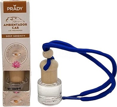 Prady Ambientador Carro Deep Serenity - Frasco de Cristal 6 ml e Corda para Espelho Retrovisor