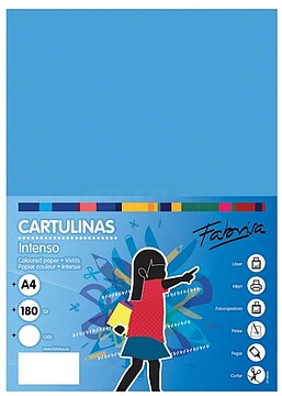 Fabrisa Pack de 50 Cartulinas 180 g/m² - Tamanho A4 - Cor Azul Turquesa 15464