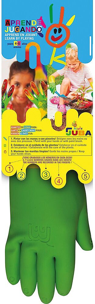 Luvas Infantis para Jardinagem de Latex, Tamanho 4 Anos, JUBA
