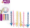 Pack 24 VELAS+12 Suportes Cores Sortidas Melhores Produtos para Festas (venda múltipla de 6 unidades) 77036