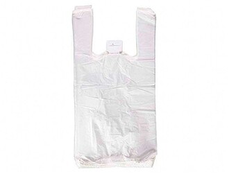 3004044 : 120 x Bolsa t-shirt reciclada 70% branca 50 mc 35x...
